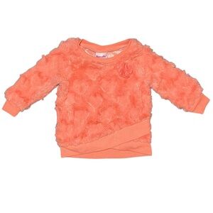 5/$25 Nannette Kids Faux Fur Fluffy Cozy Orange Sweater Size 12 months